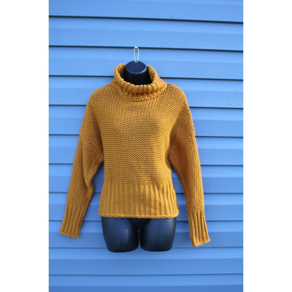 WONDERLY Sweater Womens LARGE Solid Chunky Soft Knit Pullover Acrylic Mock Neck
